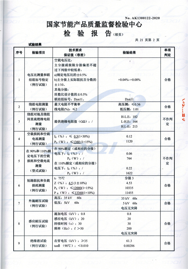 高低压试验报告-S11-1250平安平安平安油浸式变压器-2.jpg